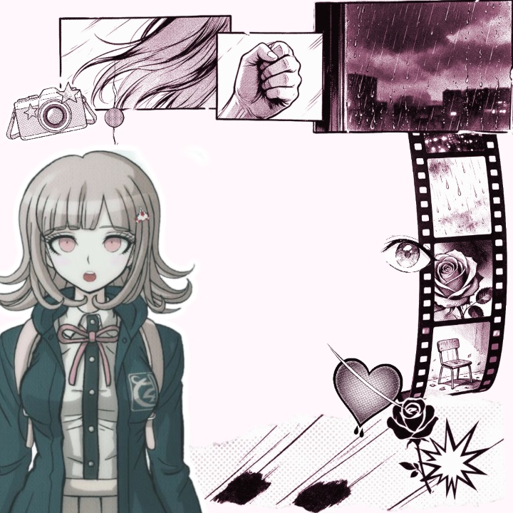 Black & white manga rant layout, Pink rant layout by Anonymous creator