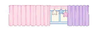 Pastel curtains and window — Pastel Pixel Bedroom E01